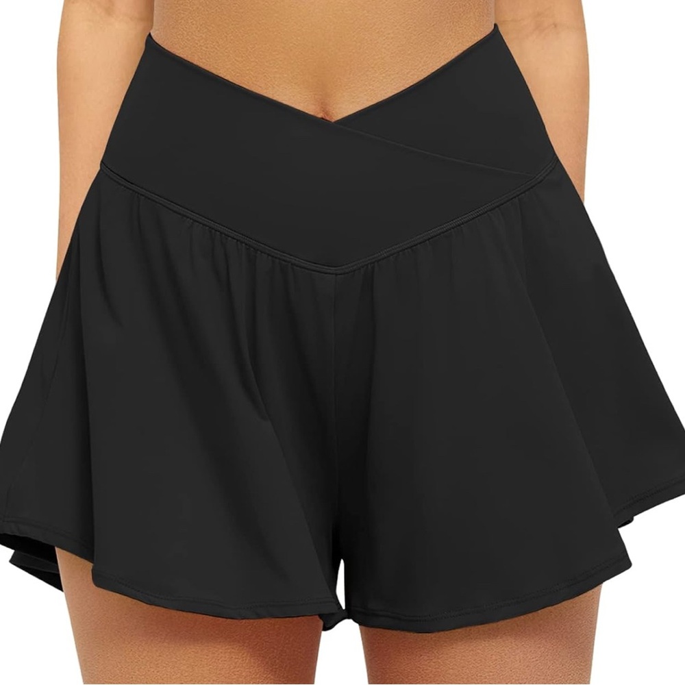 FireSwan Crossover Athletic Shorts for Women 2 in 1 Flowy Running
